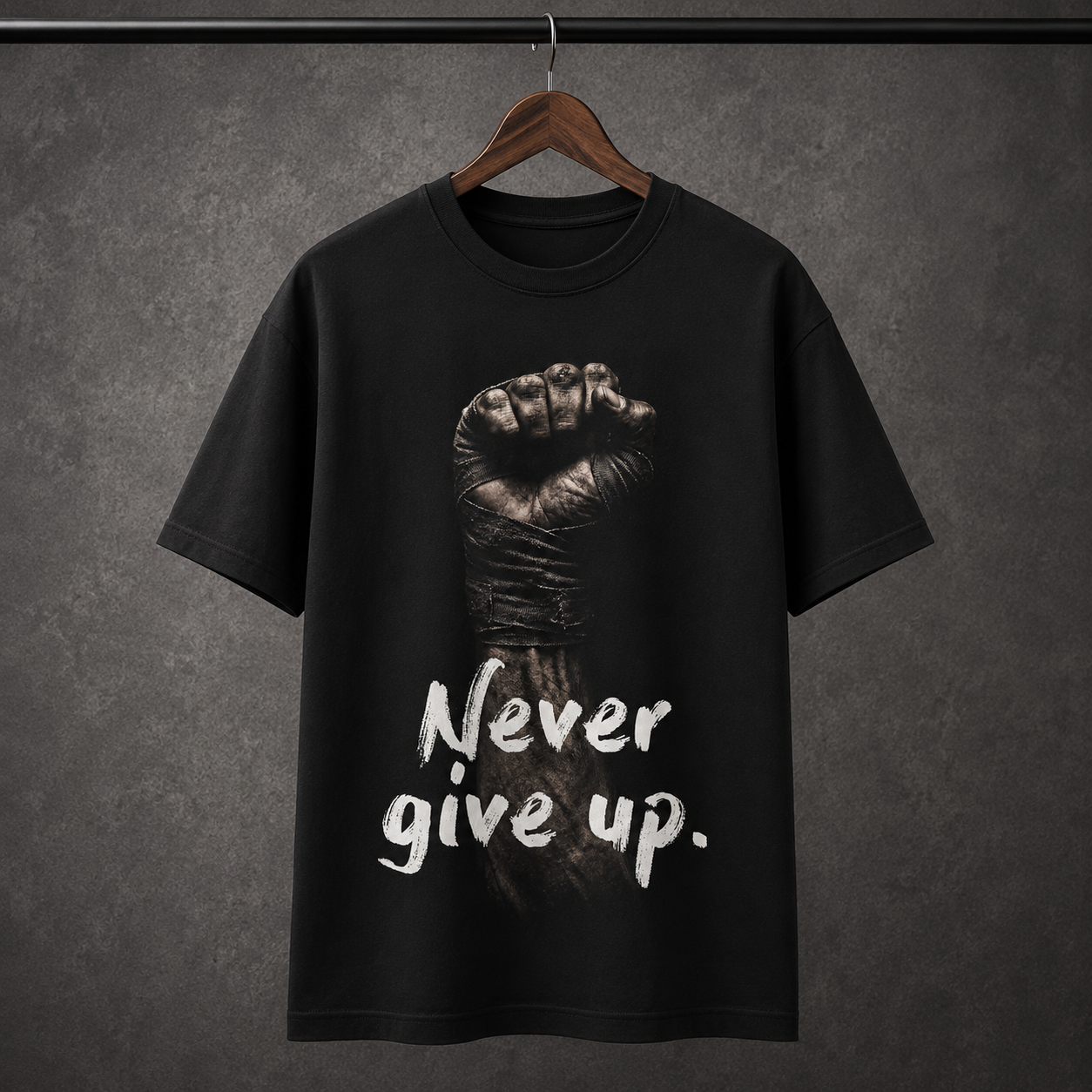 Never Give Up Motivational T-Shirt