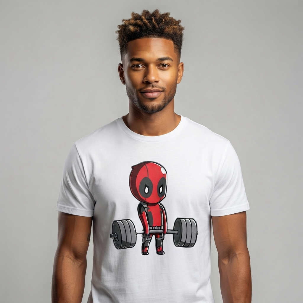 Cute Superhero Weightlifting T-Shirt