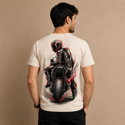 Motorcycle Rider Graphic Print T-Shirt