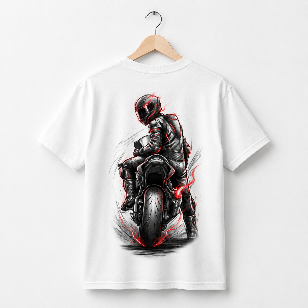Motorcycle Rider Graphic Print T-Shirt