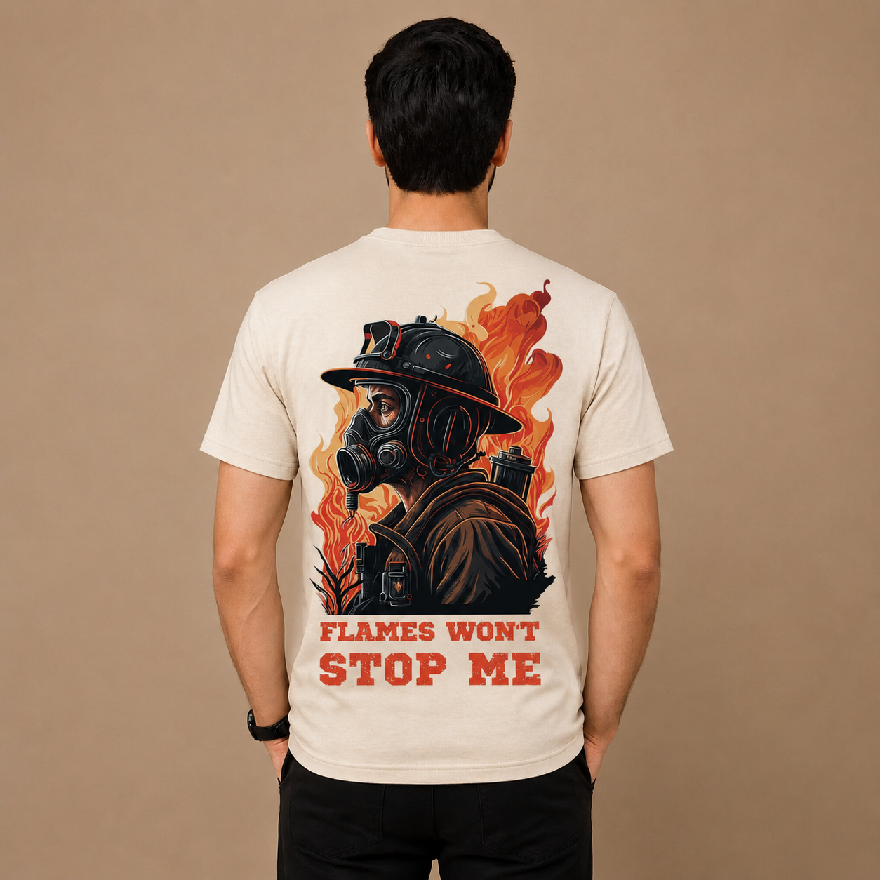 Flames Won't Stop Me" Firefighter T-Shirt