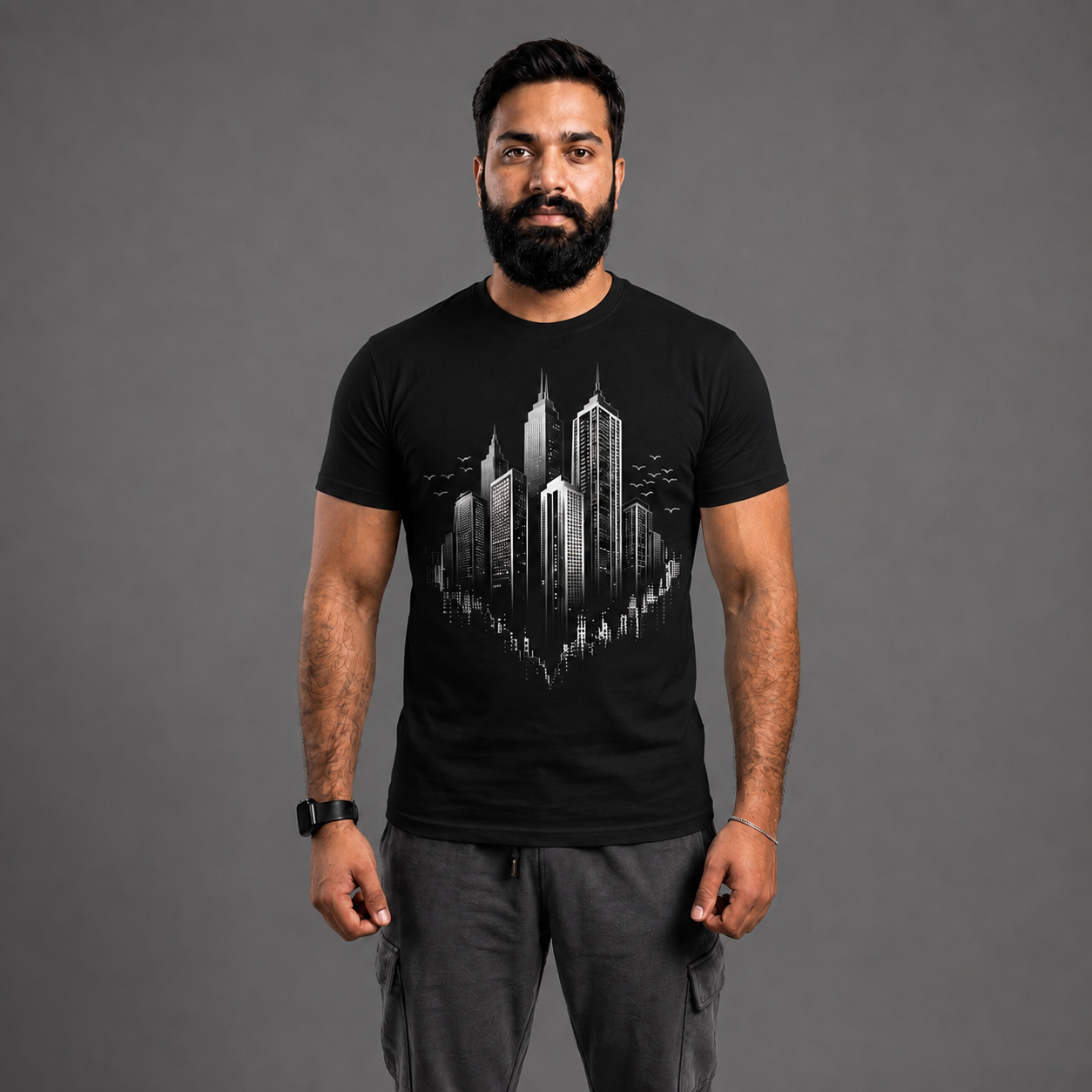 Modern City Skyline Graphic T-Shirt