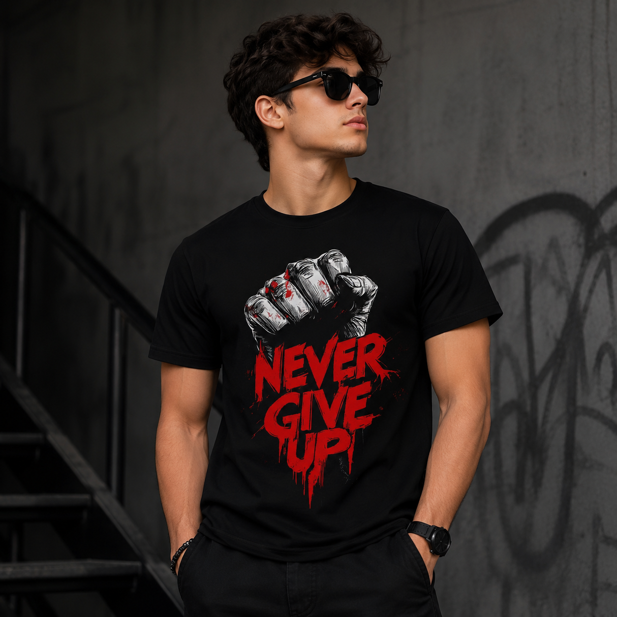Never Give Up Graphic T-Shirt