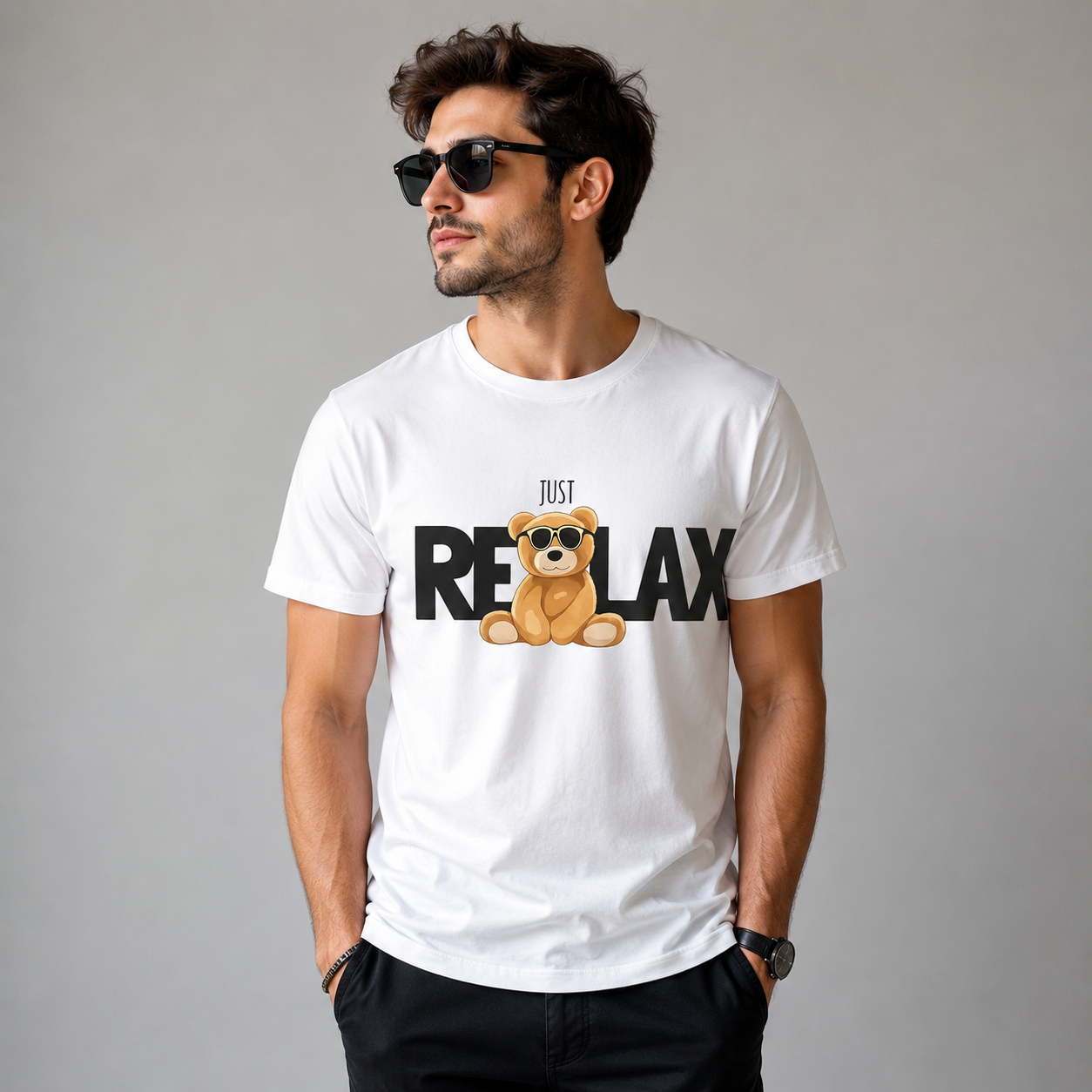 Just Relax" Teddy Bear T-Shirt