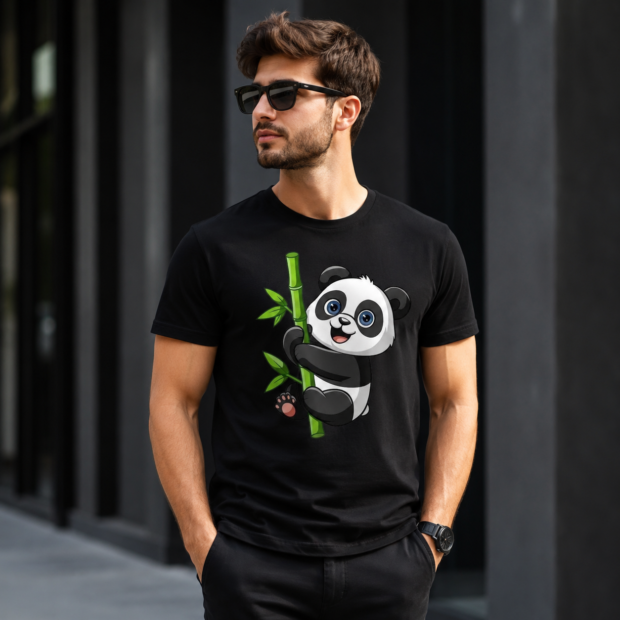 Cute Panda Bamboo T-Shirt